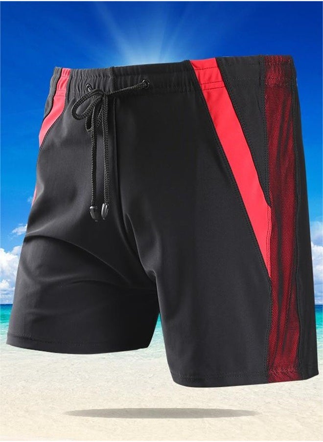 roaiss - Swim Trunks Men High Waist Men Casual Patchwork High Stretch Swim High Elasticity And Softness Shorts Swimming Pants - Image 1