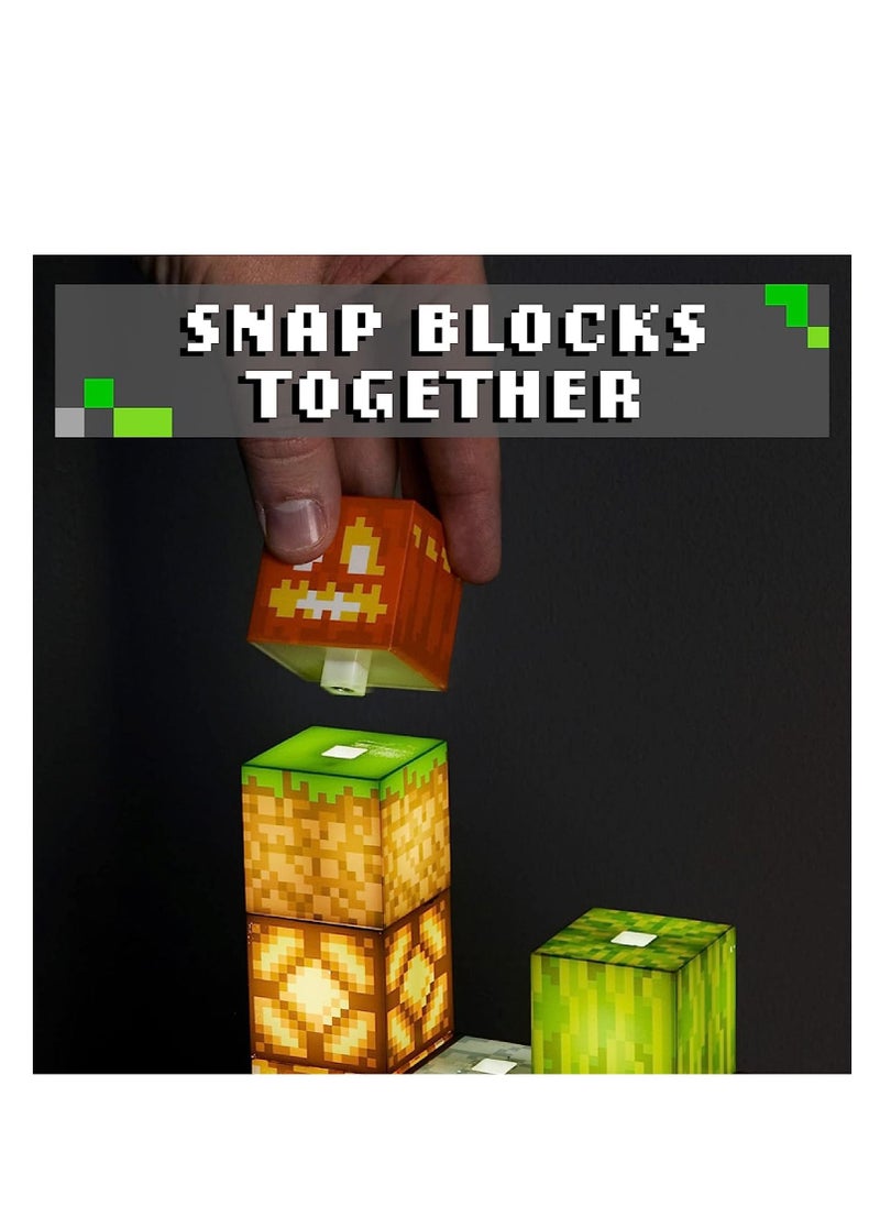 بي واي Paladone Minecraft Block Building Lamp16 كتل الإضاءة القابلة لإعادة الترتيب   إضاءة مزاجية لغرفة الأطفال متعددة الألوان  - Image 3