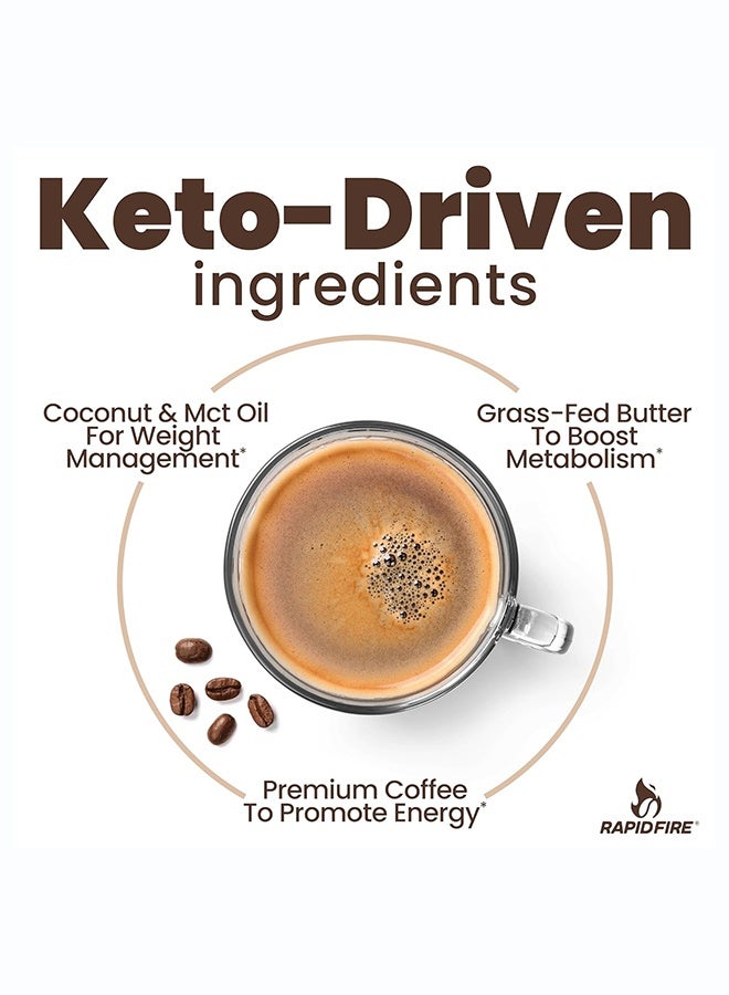 Rapid Fire Keto Coffee Original Bend Instant Coffee Hot/Cold Enriched With Grass Fed Butter 15 Servings 225 G - Image 3