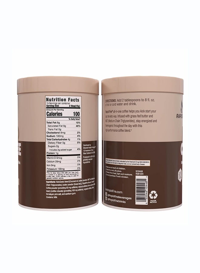 Rapid Fire Keto Coffee Original Bend Instant Coffee Hot/Cold Enriched With Grass Fed Butter 15 Servings 225 G - Image 2