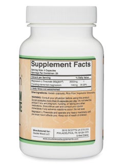 Double Wood Supplements Magnesium Lthreonate 100 X 2000 Mg Capsules  - Image 3