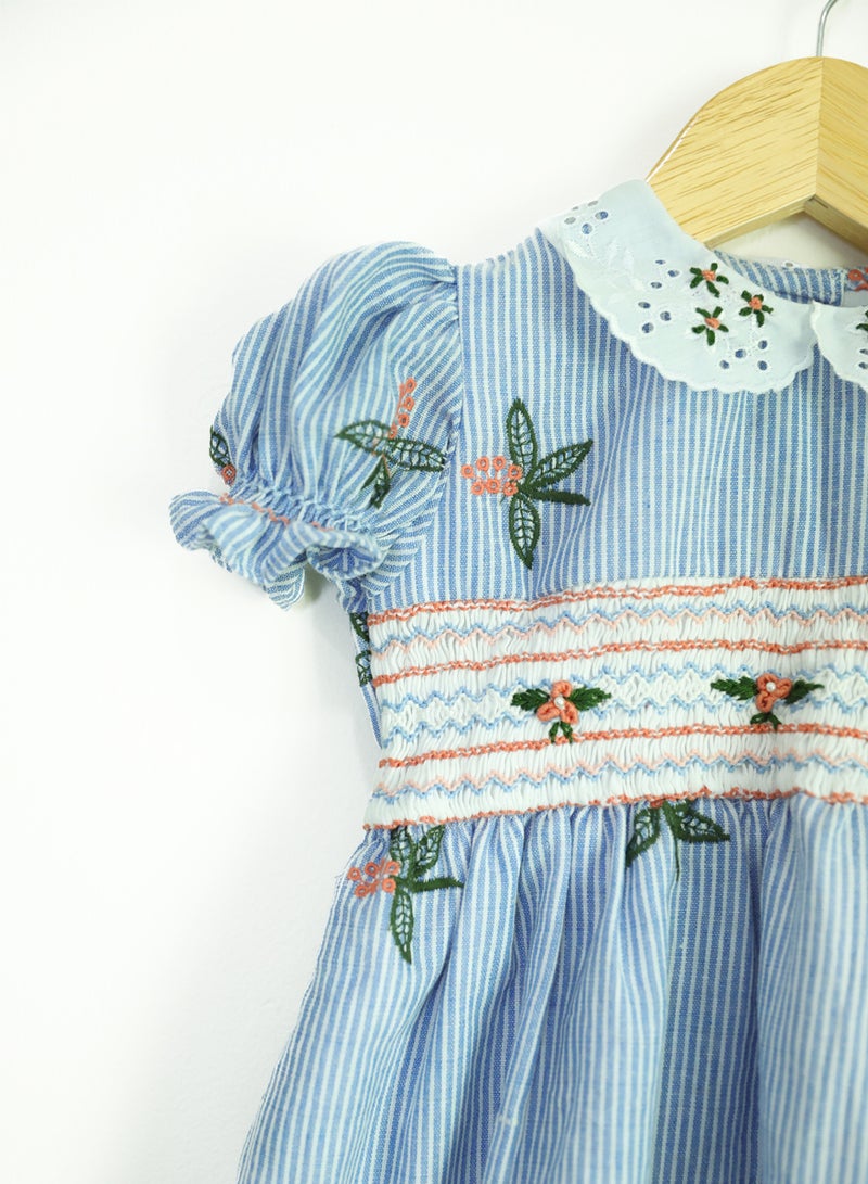Kidabhoo Kids Smocked Dress for Girls - Embroidered Floral Bliss  - Image 2