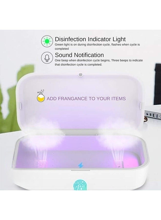 داكس صندوق تعقيم بالأشعة فوق البنفسجية مع شحن لاسلكي سريع — معقم UV-C للهواتف، المفاتيح، المجوهرات، فرش المكياج، فراشي الأسنان — وظيفة تعطير وإيقاف أمان تلقائي  - Image 5