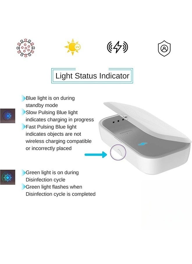DAKS - UV Light Sanitizer Box with Fast Wireless Charging – UV-C Smartphone Sterilizer for Phones, Keys, Jewelry, Makeup Brushes, Toothbrushes – Aromatherapy Function, Automatic Safety Shutoff - Image 1
