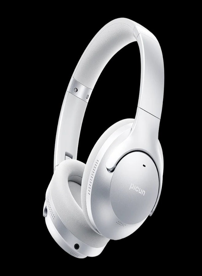 Picun ANC-05MAX Wireless Headphones – 48dB ANC Noise Cancelling, 3D Spatial Audio, Bluetooth 5.4, 100H Battery, ENC Mic, Foldable, Hi-Res Audio, App Control , Silver - Image 1