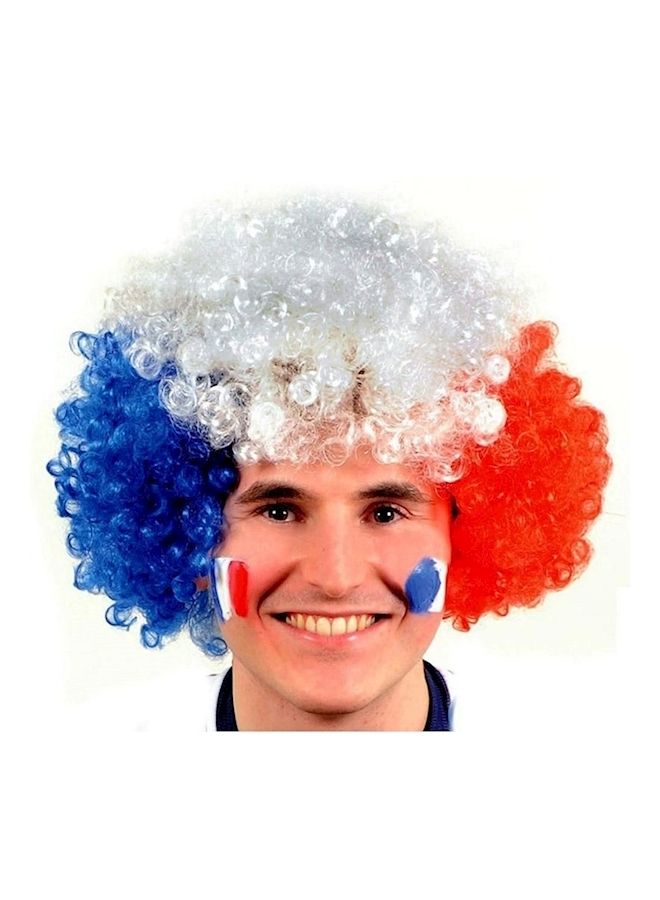 NIBEMINENT Russia World Cup 2018 Football Fans Hair Wig Blue/White/Red