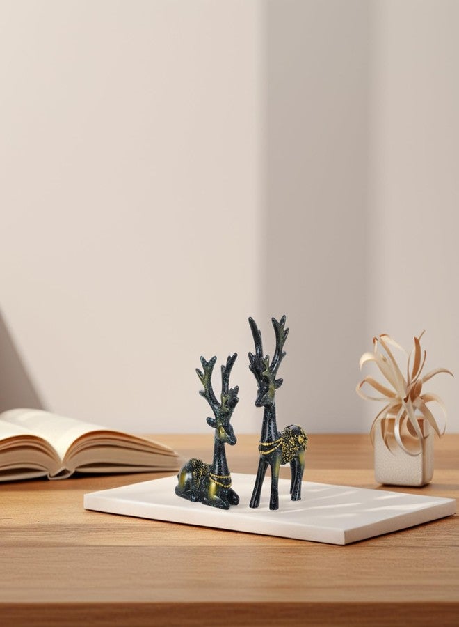 أموسفون تمثال غزال الرنة من الراتنج من آموسفن، زوج واحد، ديكور منزلي ومكتبي، تماثيل، زينة حرفية عائلية () - Image 3