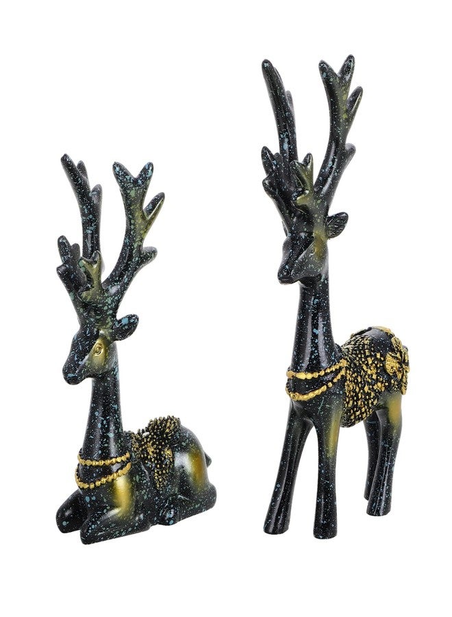 أموسفون تمثال غزال الرنة من الراتنج من آموسفن، زوج واحد، ديكور منزلي ومكتبي، تماثيل، زينة حرفية عائلية () - Image 1