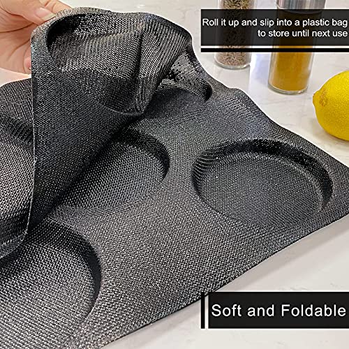 Baker Boutique Hamburger Bun Pan, Mesh Silicone Hamburger Bun Mold, Non Stick Baking Pan for Making Buns, Great Perforated Bakery Molds for Gluten Free Buns(8 loaf, 17.1X12.2X0.59 inch) - Image 5