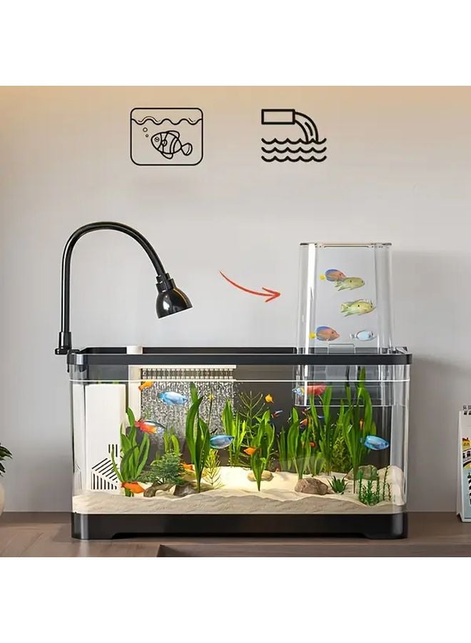 حوض أسماك منزلي بتصميم متكامل شفاف مع نظام تصريف مدمج وخزان أسماك بيئي متين - Image 5