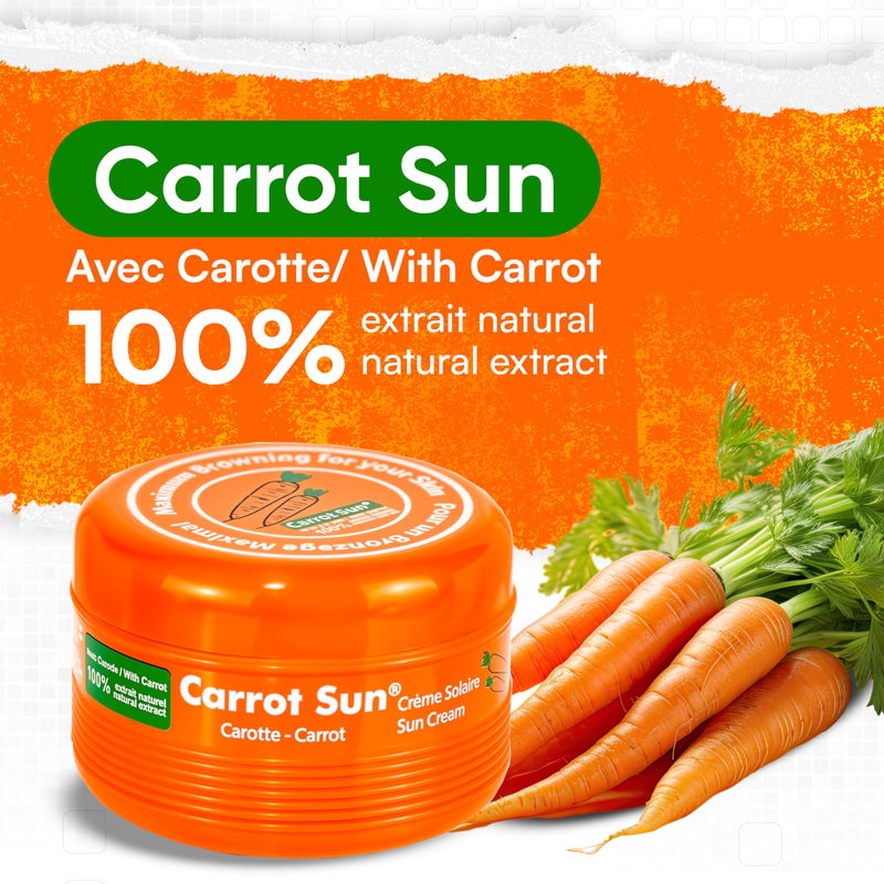 Carrot Sun Tanning Accelerator â€“ 350ml Carotene Intensive Tanning Gel â€“ Natural Extract Sun Cream Tanning Lotion for All Skin Types â€“ Tan Lotion with Carrot Oil for Even Beautiful Skin Coloring - SPF0 - Image 4