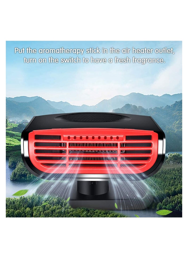 SYOSI - Car Heater Defroster,12V 150W Portable Car Heater Defroster Fans 2 in 1 Heating and Cooling Fast Defrost Defogger with Plug in Cigarette Lighter, Window Defroster for Car, SUV, or Trucks, Reddish Blac - Image 1