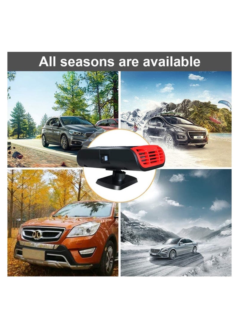 SYOSI - Car Heater Defroster,12V 150W Portable Car Heater Defroster Fans 2 in 1 Heating and Cooling Fast Defrost Defogger with Plug in Cigarette Lighter, Window Defroster for Car, SUV, or Trucks, Reddish Blac - Image 1