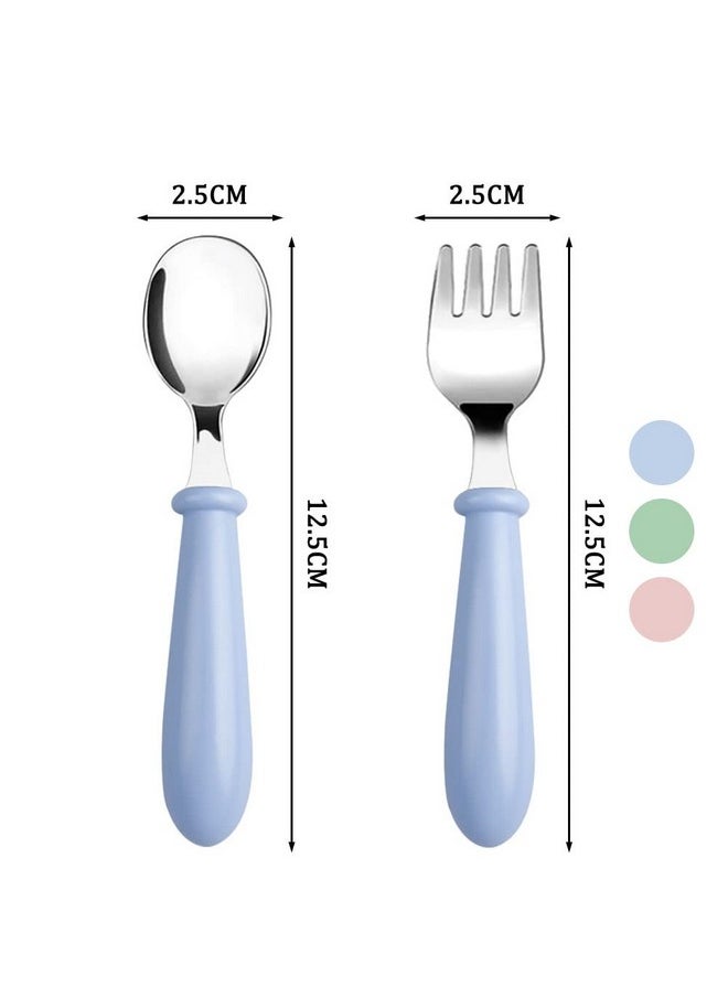 Pimoys Pimoys 6 Pieces Toddler Forks Baby Forks for Self Feeding, Kids Forks with Round Handle, Stainless Steel Toddler Utensils Children's Safe Silverware Set BPA Free, Dishwasher Safe  - Image 3
