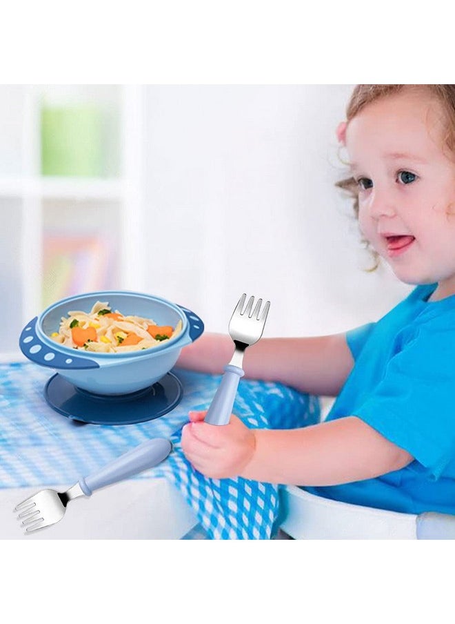 Pimoys Pimoys 6 Pieces Toddler Forks Baby Forks for Self Feeding, Kids Forks with Round Handle, Stainless Steel Toddler Utensils Children's Safe Silverware Set BPA Free, Dishwasher Safe  - Image 4