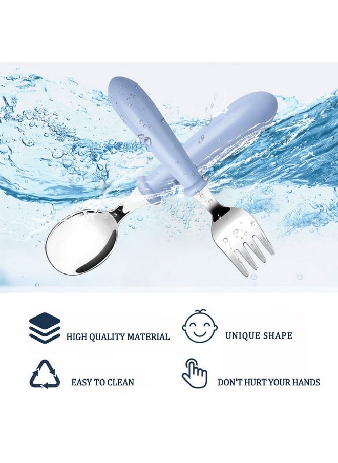 Pimoys Pimoys 6 Pieces Toddler Forks Baby Forks for Self Feeding, Kids Forks with Round Handle, Stainless Steel Toddler Utensils Children's Safe Silverware Set BPA Free, Dishwasher Safe  - Image 2