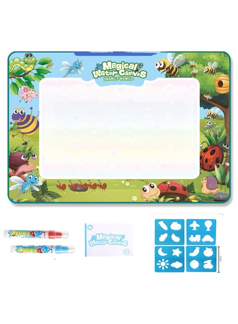 Water Doodle Magic Mat,Larger 100x80cm Water Drawing Painting Pad Educational Toys Birthday Gift for Kids - Forest Insects  - Image 2