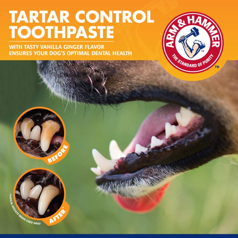 Arm & Hammer for Pets Tartar Control Dental Training Kit for Puppies | Dog Toothbrush, Toothpaste, & Fingerbrush, Total Kit for Ideal Puppy Dental Health | Yummy Vanilla Ginger Flavor - Image 3