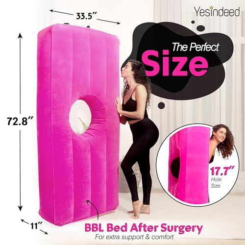 YESINDEED Upgraded BBL Bed with Hole, Inflatable Brazilian Butt Lift Mattress for Post Surgery Recovery - Waterproof Velvet Touch Top Comfortable & Supportive - Carrying Bag and with Built-in Pump - Image 4
