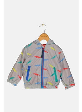 Andy & Evan Toddlers Boy Graphic Print Hooded Jacket, Multicolor  - Image 1
