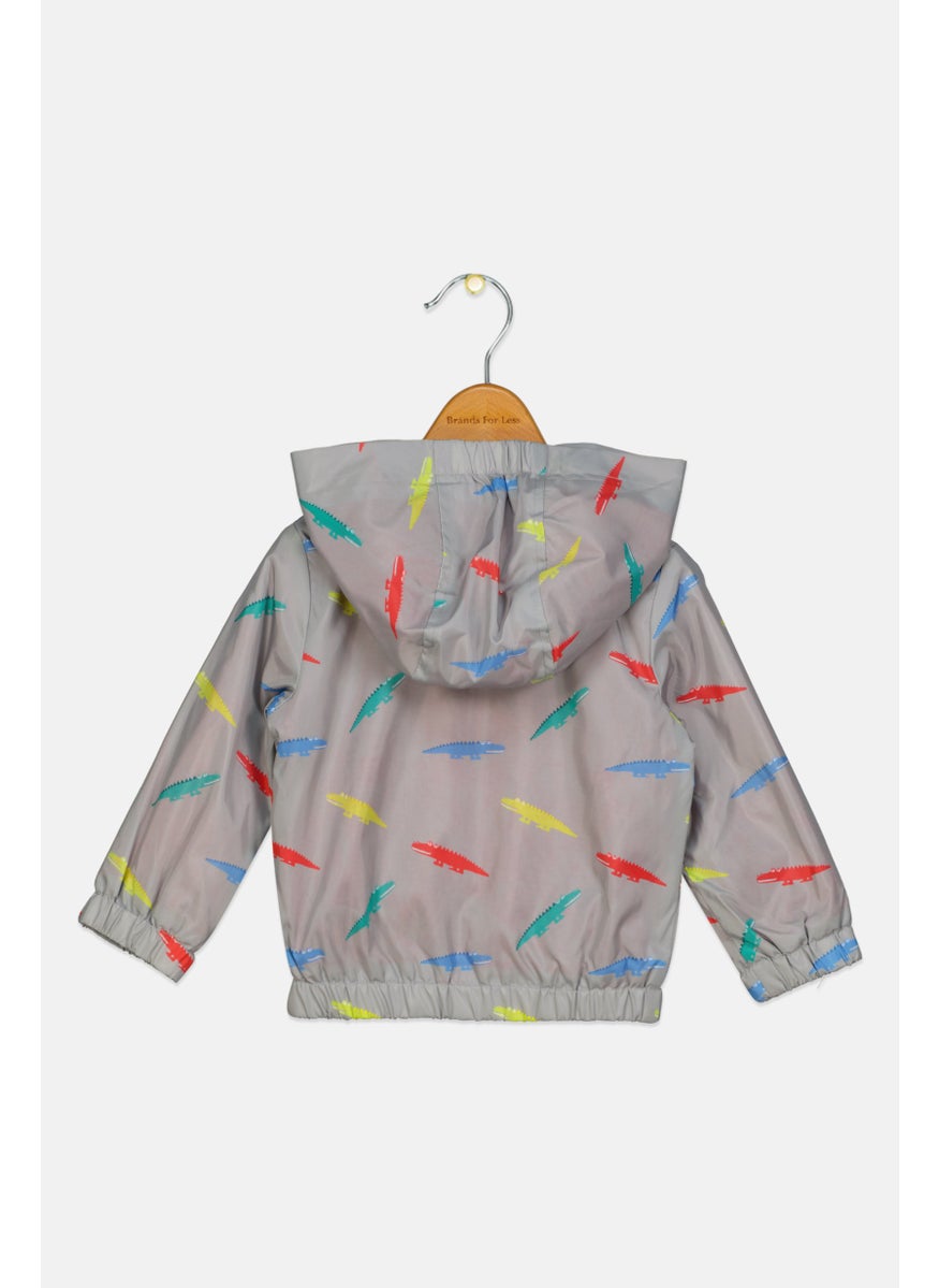 Andy & Evan Toddlers Boy Graphic Print Hooded Jacket, Multicolor  - Image 2