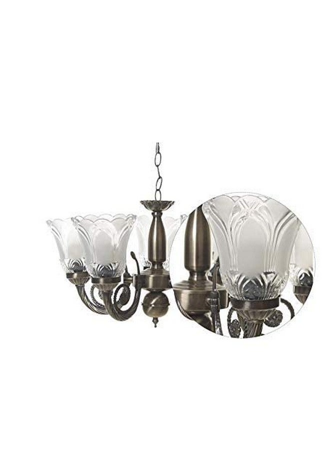 Weldecor Antique Brass Chandelier for Living Room - Elegant Jhoomer Pendant Lamp, Ceiling Decorative Fixture (Golden Brown) - Image 5