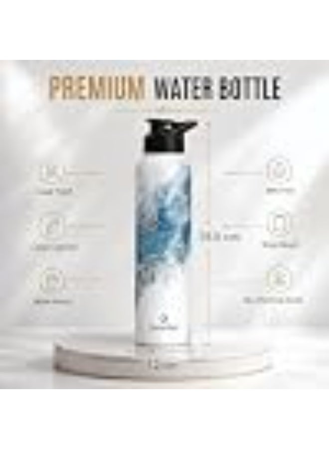 Speedex Stainless Steel Water Bottle 1 Ltr (1000ml), BIS Approved, Leak-Proof Sipper Cap, Ice Marble Printed Design, Office, School, Travel, Daily Use, Men, Women, Boys, Girls, Kids, Set of 2 - Image 2