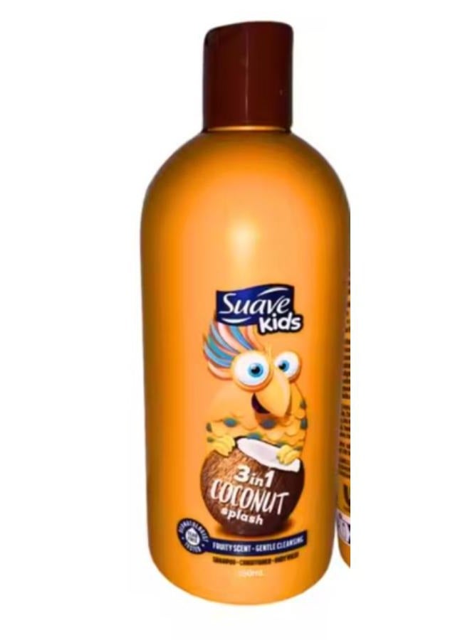 شامبو وبلسم وغسول للجسم 3 في 1 كيدز برائحة جوز الهند 350 مل