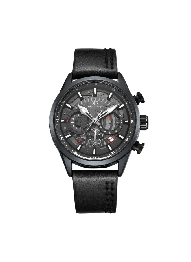 KENNETH SCOTT Men's PU Chronograph Watch K25107-BLBB - 44 mm