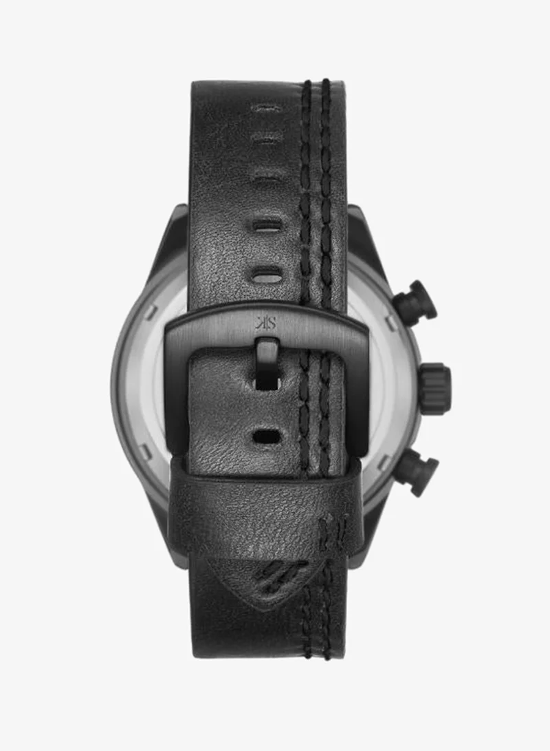 Kenneth Scott black Kenneth Scott Men's Watch, Chronograph Display and PU Strap - K25107-BLBB, Black for Men | Best Price UAE