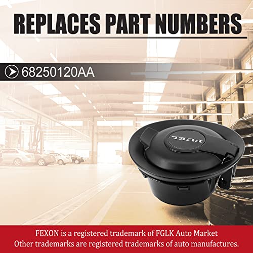 FEXON Fuel Filler Door Cap Cover Replacement for Dodge Challenger 2008-2020, Black Replaces# 68250120AA - Image 3