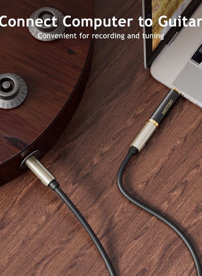 ANDTOBO 3.5mm Male to 1/4'' Female Stereo Pure Copper Headphone Adapter,3.5mm(1/8'') Plug Male to 6.35mm (1/4'') Jack Female Stereo Adapter for Headphone, Amp Adapte, Black 1-Pack