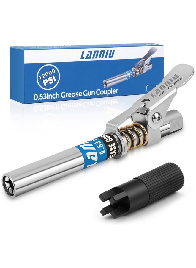 LANNIU موصل مسدس الشحم، موصل شحم سريع التحرير 12000 PSI، متوافق مع جميع مسدسات الشحم 1/8" NPT - Image 1