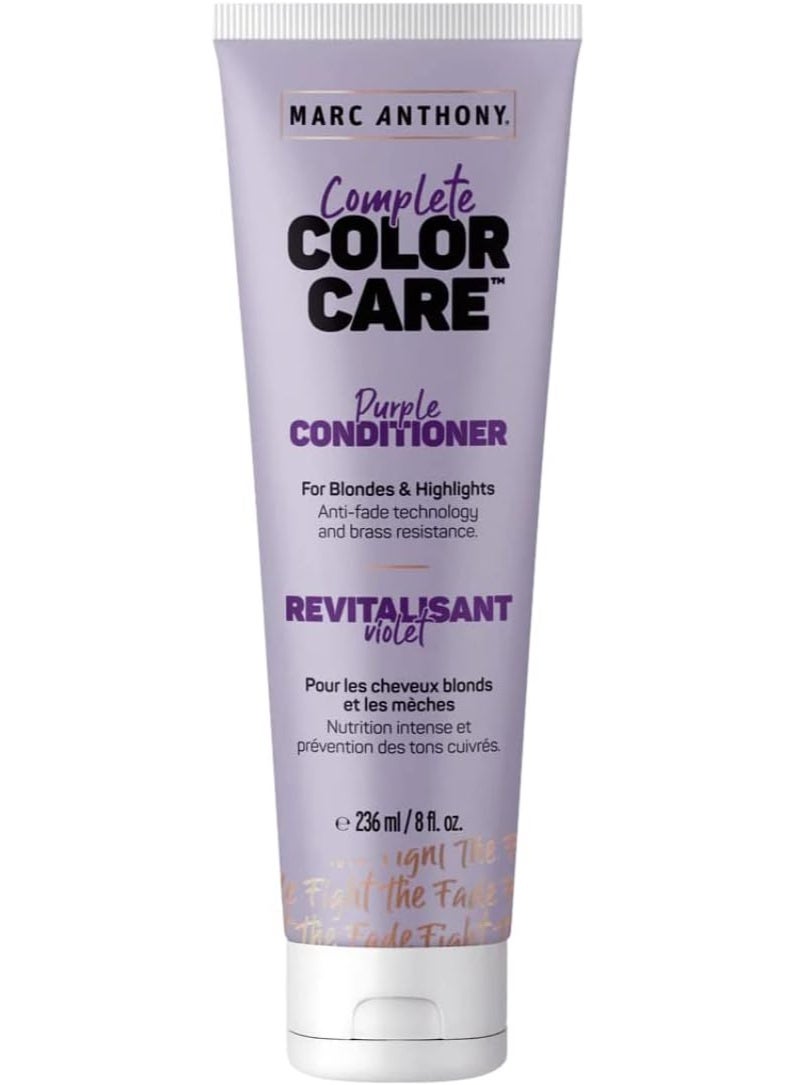 MARC ANTHONY Complete Color Care Purple Conditioner | Maintains Color For All Blondes | Brass Resistant | Anti-Fade Technology Protection | 236Ml