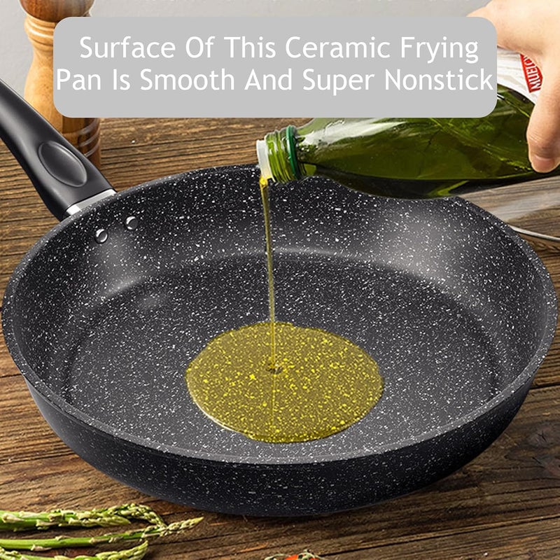 توكفا مقلاة غير لاصقة مع غطاء 28 سم/11 بوصة مقلاة عميقة كبيرة، مقلاة صحية غير سامة بمقبض مساعد متوافقة مع الحث - Image 3
