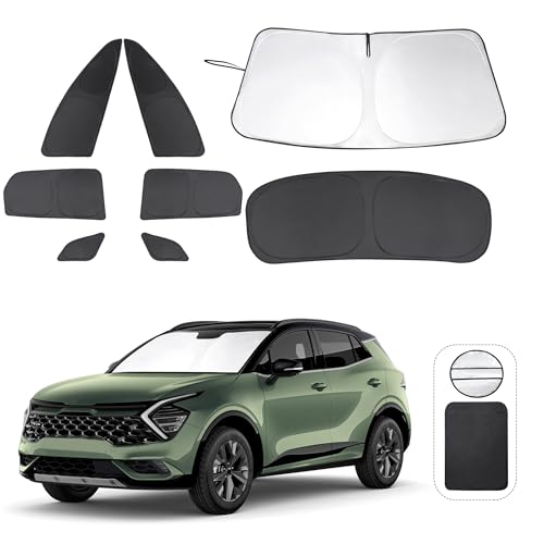 LHFLIVE 8PCS Windshield Sun Shade Custom Fit for 2023 2024 2025 2026 Kia Sportage NQ5 Accessories Foldable Sunshade Side Rear Window Shade Cover Full Set Privacy Protection Keeps Car Cool - Image 1