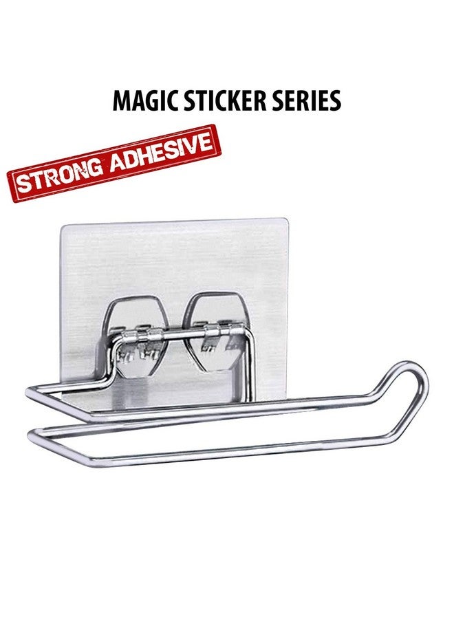DENSITY COLLECTION Stainless Steel No Drill Self Adhesive Toilet Paper Holder/Tissue Paper Roll Holder/Bathroom Rack for Kitchen/Towel Holder-Size-18cm x 8cm x 4.5cm Load Capacity-5 Kg - Image 3