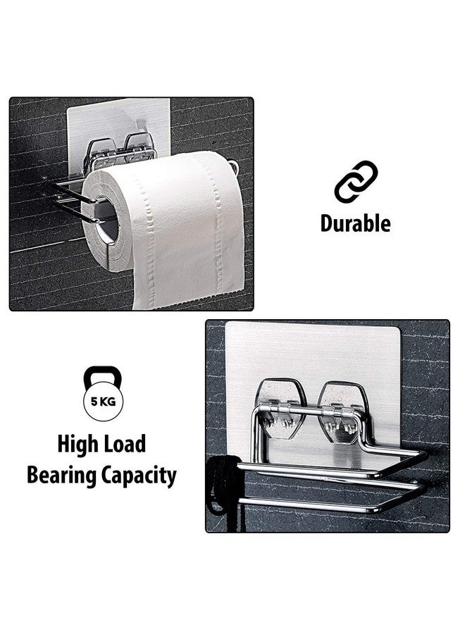 DENSITY COLLECTION Stainless Steel No Drill Self Adhesive Toilet Paper Holder/Tissue Paper Roll Holder/Bathroom Rack for Kitchen/Towel Holder-Size-18cm x 8cm x 4.5cm Load Capacity-5 Kg - Image 4