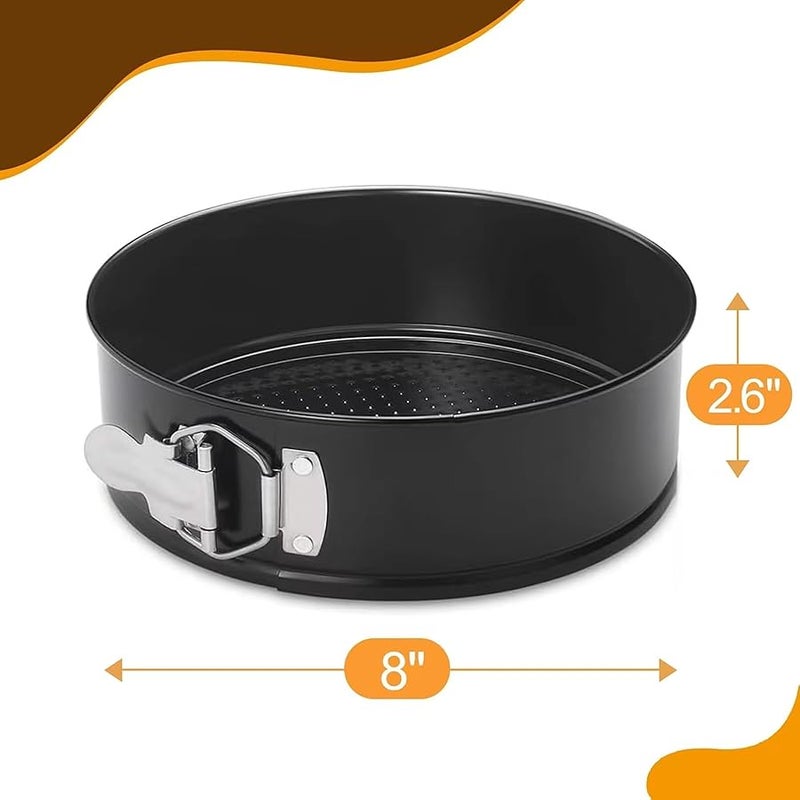 Hiware 8 Inch Non-stick Springform Pan with Removable Bottom - Leakproof Cheesecake Pan with 50 Pcs Parchment Paper - Image 3