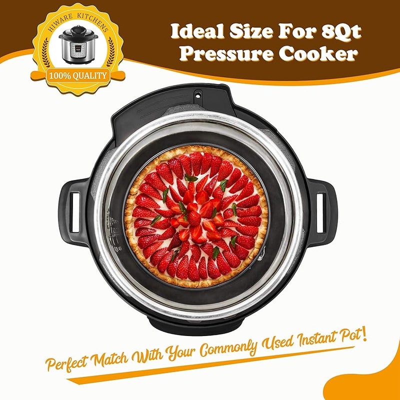 Hiware 8 Inch Non-stick Springform Pan with Removable Bottom - Leakproof Cheesecake Pan with 50 Pcs Parchment Paper - Image 2