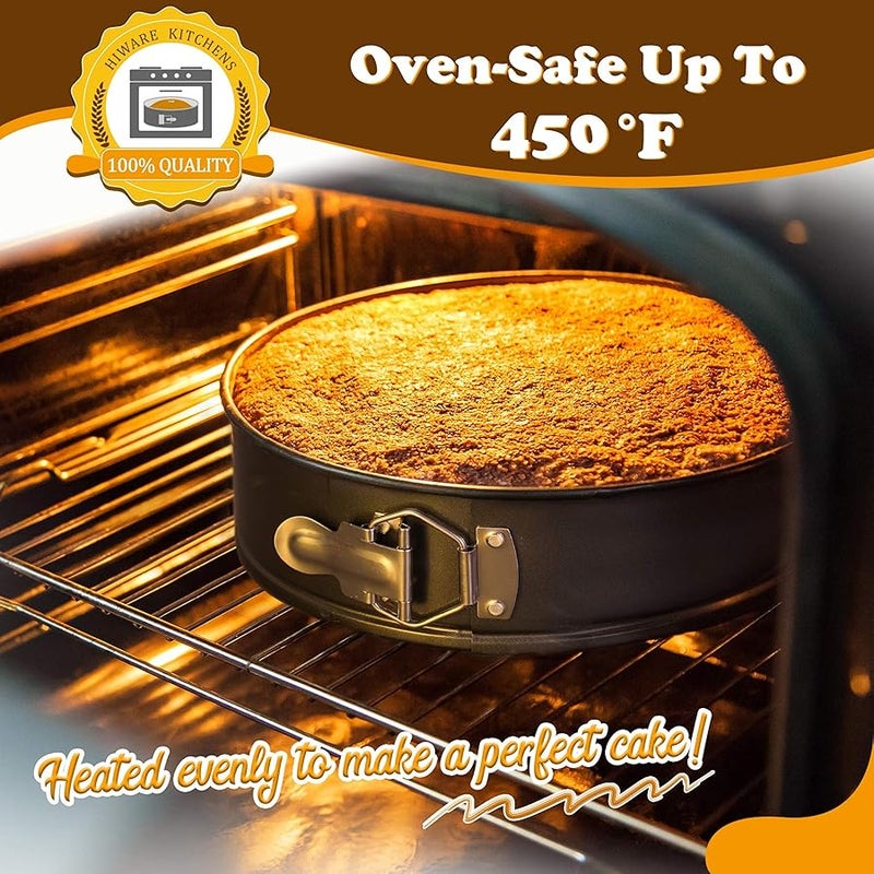 Hiware 8 Inch Non-stick Springform Pan with Removable Bottom - Leakproof Cheesecake Pan with 50 Pcs Parchment Paper - Image 4