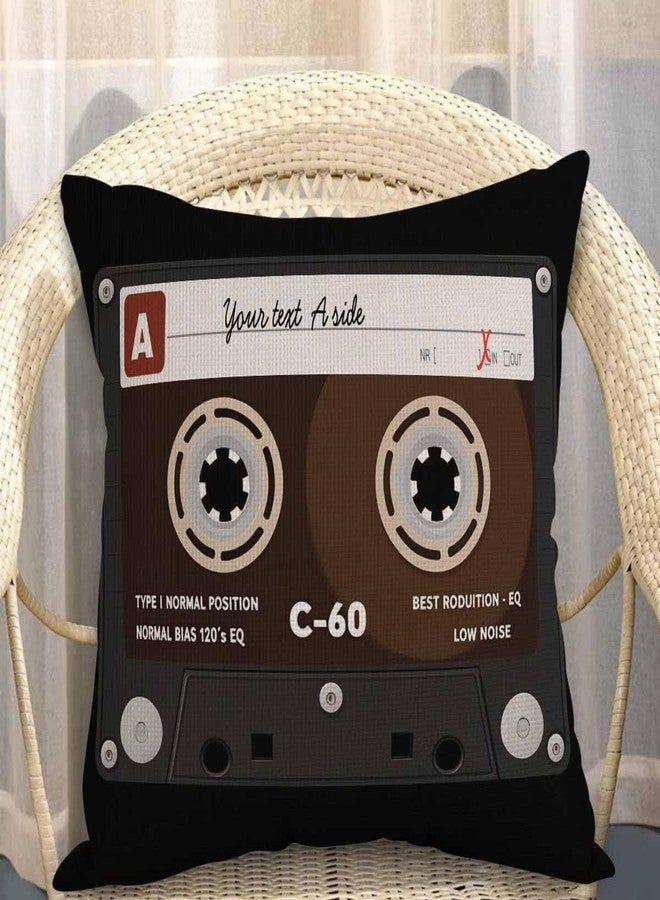 Mugod Retro Audio Cassette Throw Pillow Music Record Player Low Noise 80s Plastic Tape Cotton Linen Square Cushion Cover Standard Pillowcase 18x18 Inch for Home Decorative Bedroom/Living Room/Car - Image 3