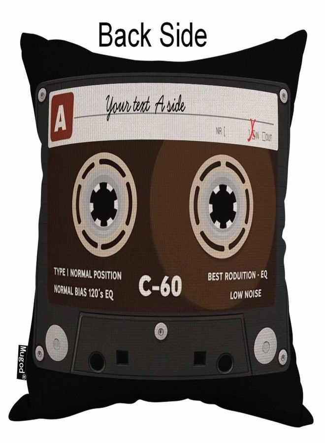 Mugod Retro Audio Cassette Throw Pillow Music Record Player Low Noise 80s Plastic Tape Cotton Linen Square Cushion Cover Standard Pillowcase 18x18 Inch for Home Decorative Bedroom/Living Room/Car - Image 2