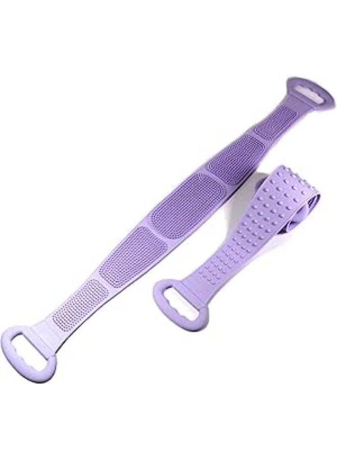 Lichee Silicone Body Back Scrubber Double Side Bathing Brush for Skin Deep Cleaning Massage, Dead Skin Removal Exfoliating Belt for Shower, Easy to Clean (BODY BACK BELT SCRUBBER) 1PCS MAY VERY COLOR - Image 4