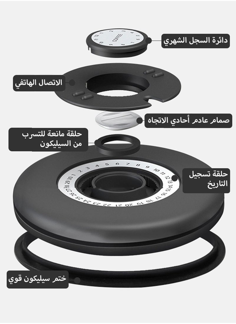 حاوية قهوة بسعة 1.5 لتر حاوية قهوة محكمة الإغلاق من الفولاذ المقاوم للصدأ لحفظ حبوب القهوة مع مغرفة علبة قهوة لحبوب القهوة لحبوب القهوة والسكر ودقيق الشاي وحبوب الشاي أسود - pzsku/Z43CF9A2D7FE4199B79D4Z/45/_/1730345558/fb75db11-c122-497c-be71-416a1e9a5b25