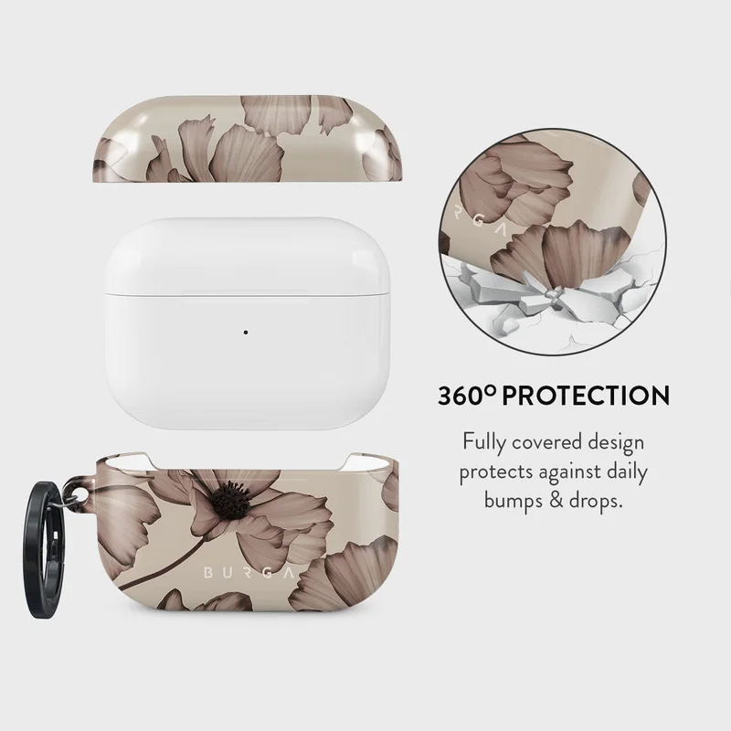 بورجا حافظة حماية أنيقة من بورجا لآيربودز برو ، غطاء شحن مع إضاءة  مرئية، مقاومة للخدش والصدمات