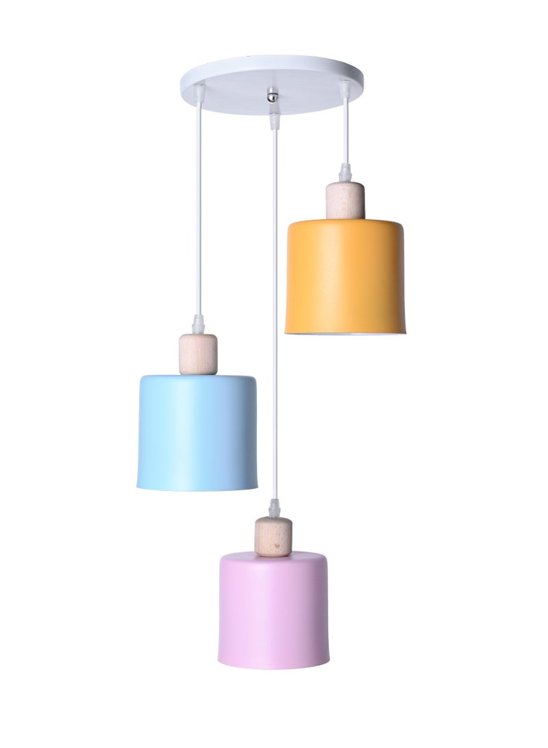 El Rawda Lighting Three Metal Hanging With | modern decorative LED E27 pendant light ceiling lamp hanging | suitable for any room | | Color: Multicolor | Size: 70x26 cm
