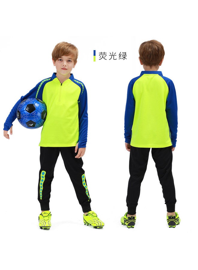 Children's Football Uniform Suit Men's And Winter Fleece-lined Long-sleeved Jersey Printing Primary School Student Competition Sports Jacket