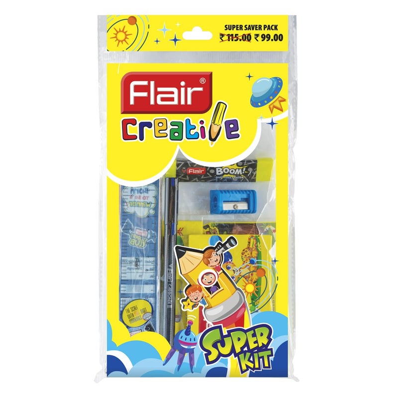 FLAIR Creative Series Super Smart Kit | Combination Smart Kit for Your Creative Need | Use for Writing, Colouring, Drawing & Shading | Stationery Kit Ideal for Gifting | Pack of 1 Kit - Image 2