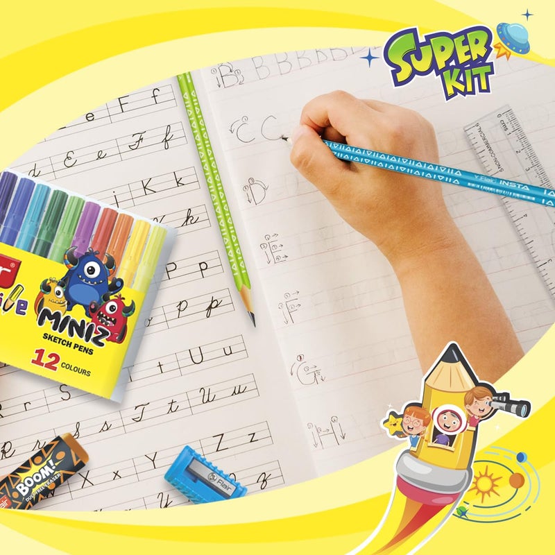 FLAIR Creative Series Super Smart Kit | Combination Smart Kit for Your Creative Need | Use for Writing, Colouring, Drawing & Shading | Stationery Kit Ideal for Gifting | Pack of 1 Kit - Image 5
